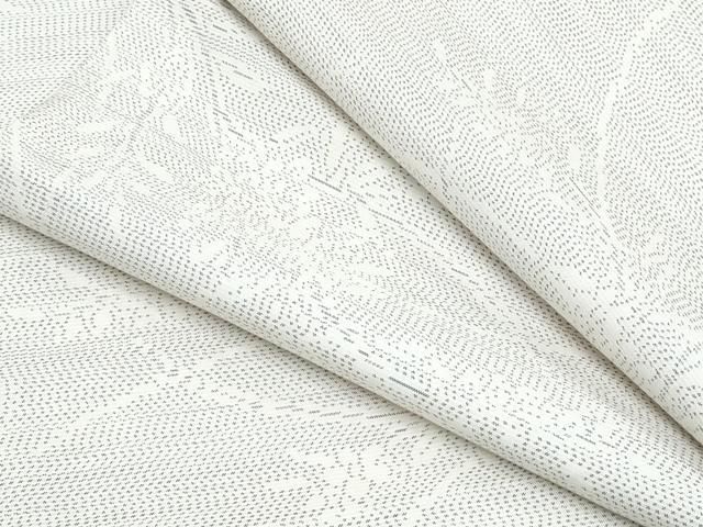平和屋着物▽本場大島紬　単衣　白大島　草花文　正絹　逸品　CABG2585th