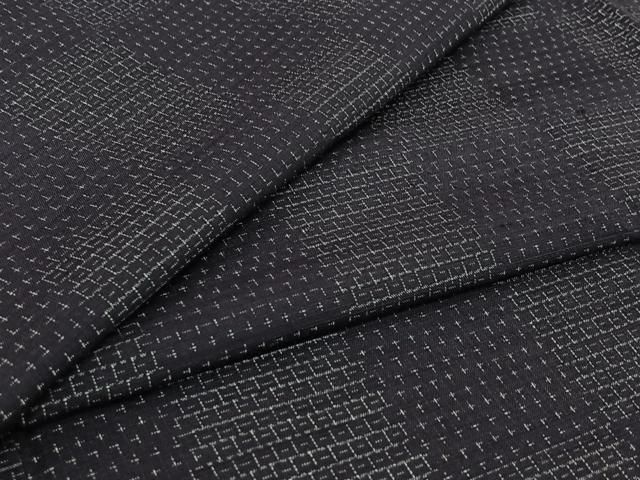 平和屋着物▽上質な紬　単衣　市松文様　正絹　逸品　AABI5017jh