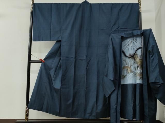 平和屋着物男性 本場大島紬 アンサンブル 100亀甲 総詰め 羽裏：富士