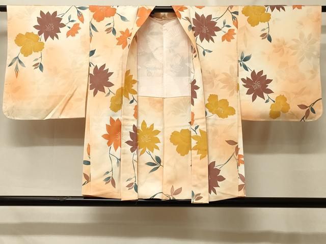 平和屋着物＃羽織　地紋起こし　枝花文　暈し染め　正絹　逸品　未使用　CABF8972in
