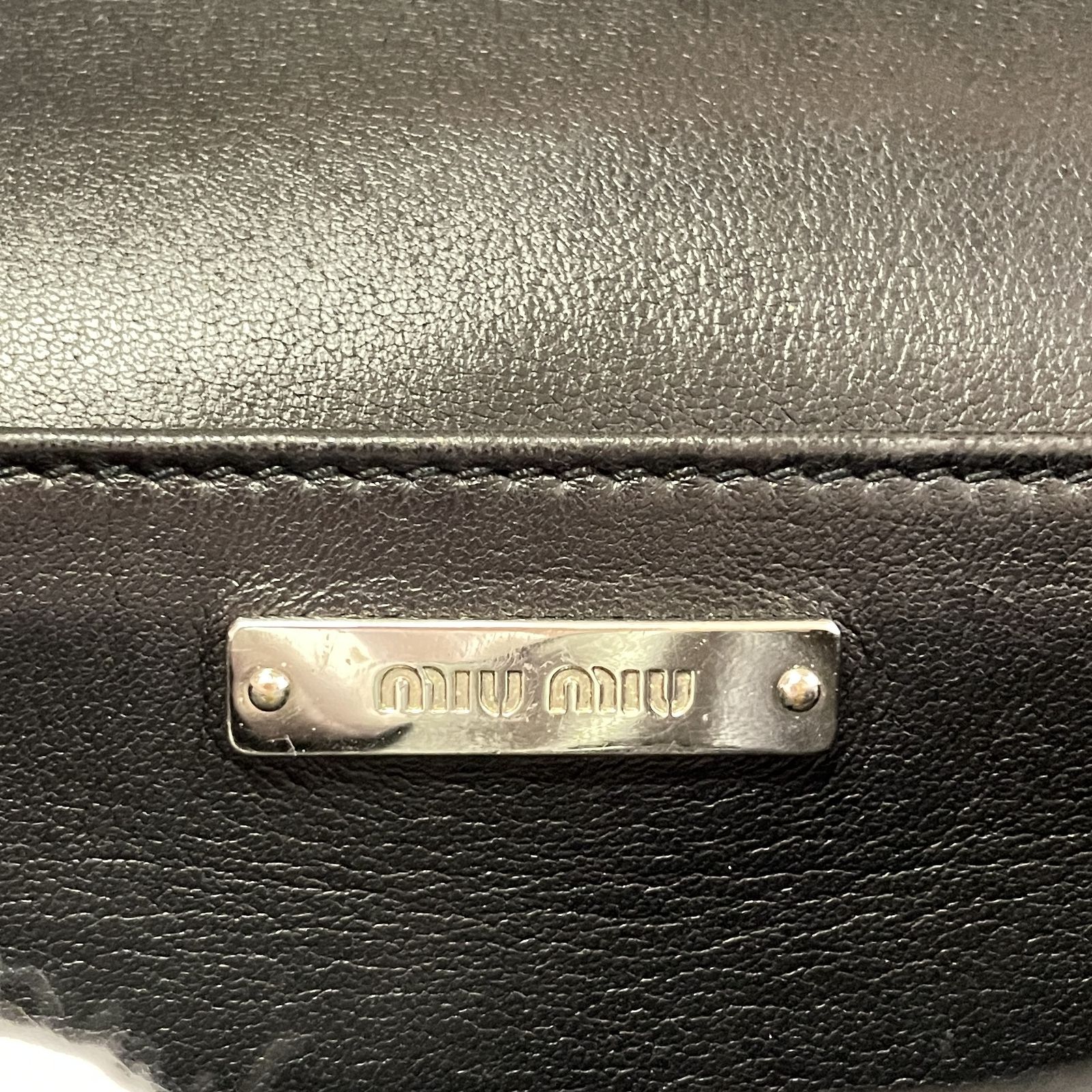 ミュウミュウ Miu Miu チェーンショルダーバッグ 黒 ハンドバッグ