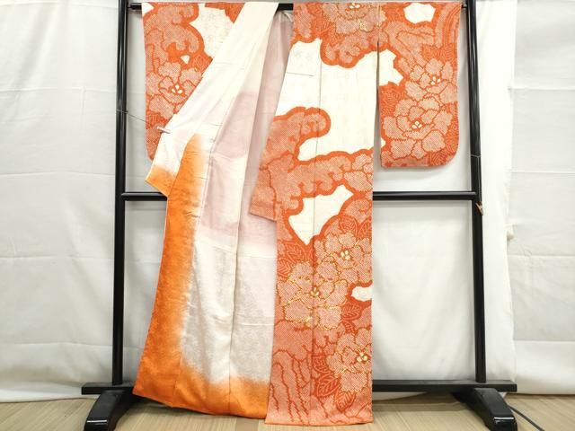 豪華振袖 駒刺繍 絞り 草花紋 正絹 逸品 平和屋着物□豪華振袖 駒刺繍 絞り 草花文 正絹 逸品 DABG4668qa