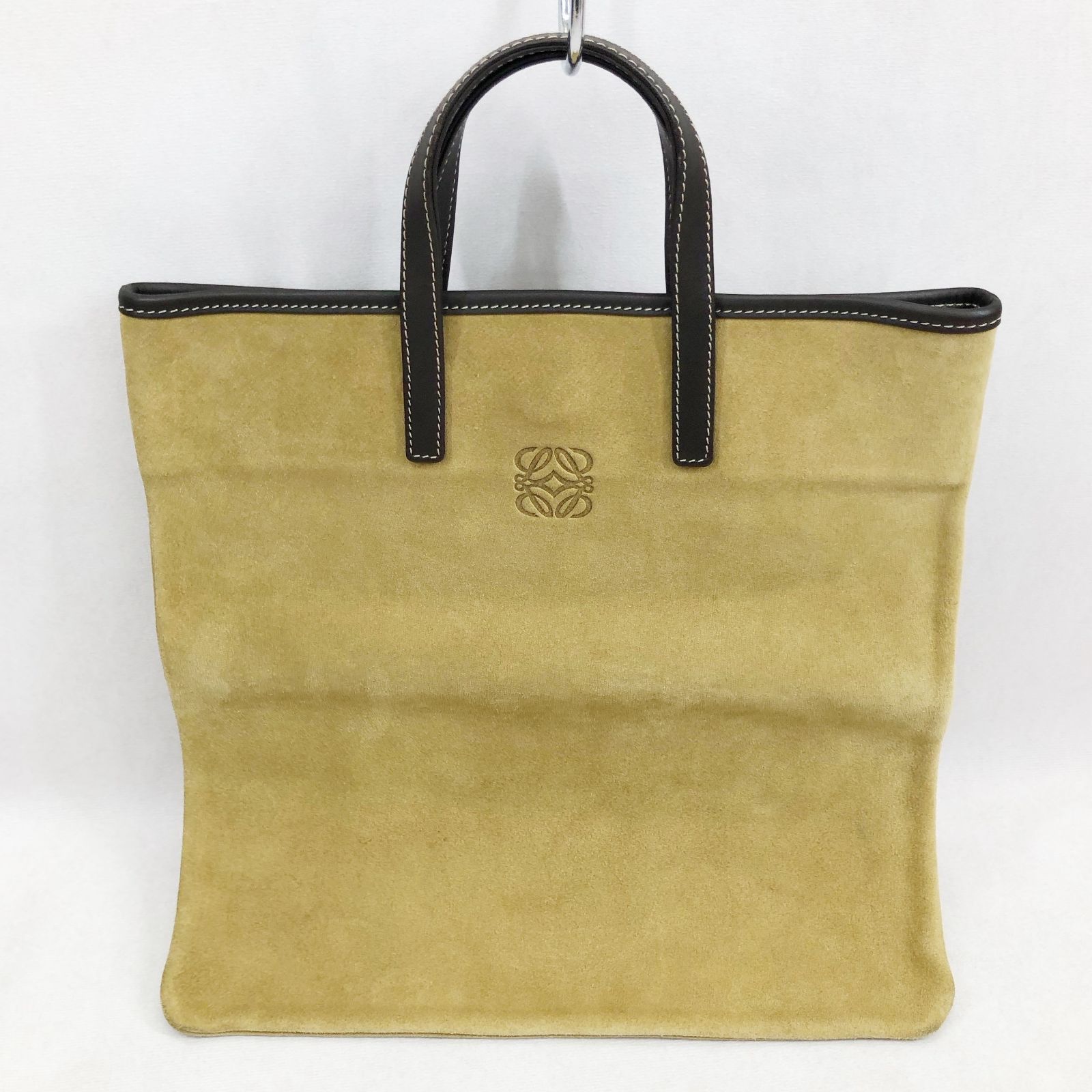 LOEWE ロエベ スエードトートバッグ ハンドバッグ ベージュ 保存袋付 