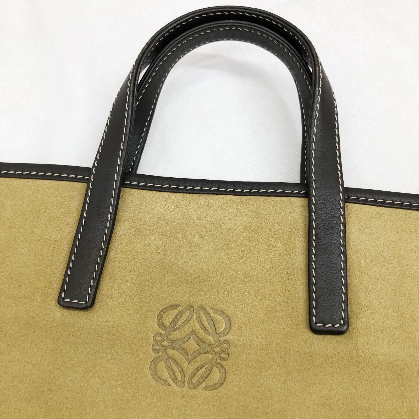 LOEWE ロエベ スエードトートバッグ ハンドバッグ ベージュ 保存袋付 