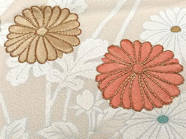 平和屋着物□訪問着 駒刺繍 草花文 暈し染め 金彩 正絹 逸品