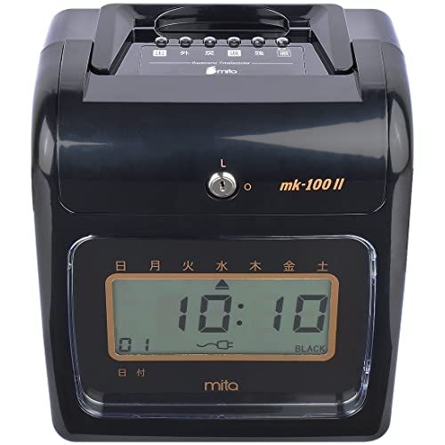 【新品】電子 タイムレコーダー ブラック mk-100II < 本体 一年保証 > タイムカード 50枚付