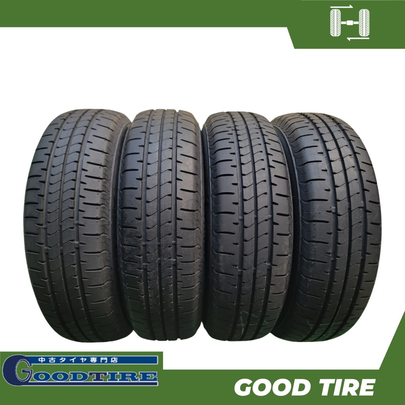 175/70R14 ブリヂストン NEWNO 2025年製 4本 夏用 9分山 中古タイヤ タイヤ フィットシャトル ヤリス シエンタ ポルテ（7667）