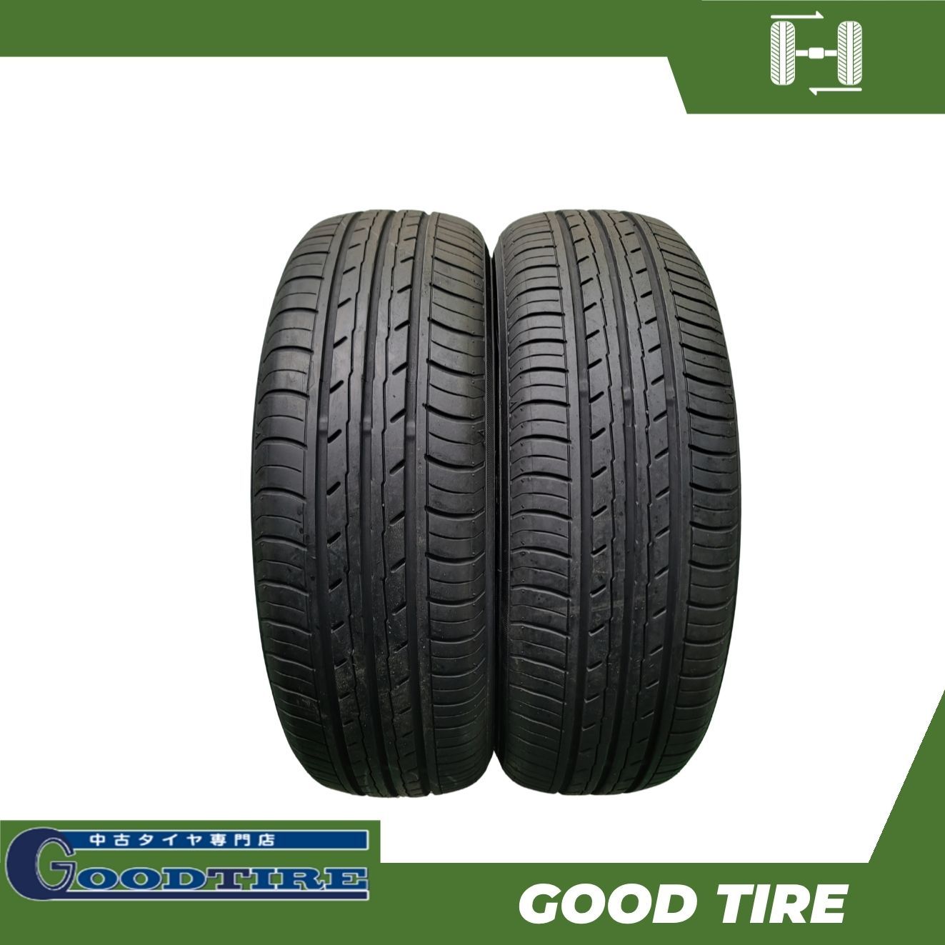 165/65R14 ヨコハマ BLUEARTH-ES ES32 2021年製 2本 夏用 7.5分山 中古タイヤ タイヤ Nボックス タント ムーヴ ワゴンR デイズ（7676）