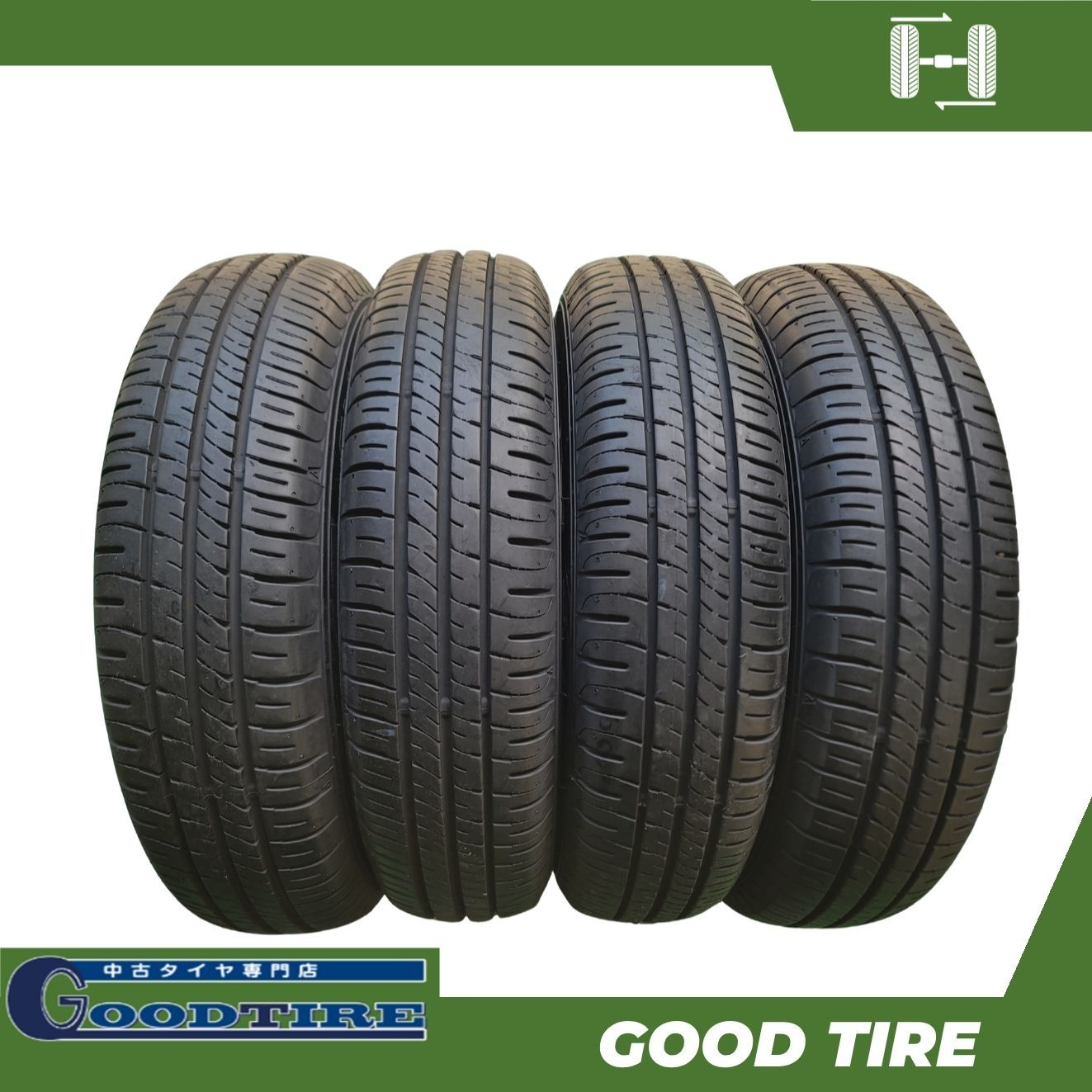 145/80R13 ダンロップ ENASAVE EC204 2024年製 4本 夏用 8分山 中古 