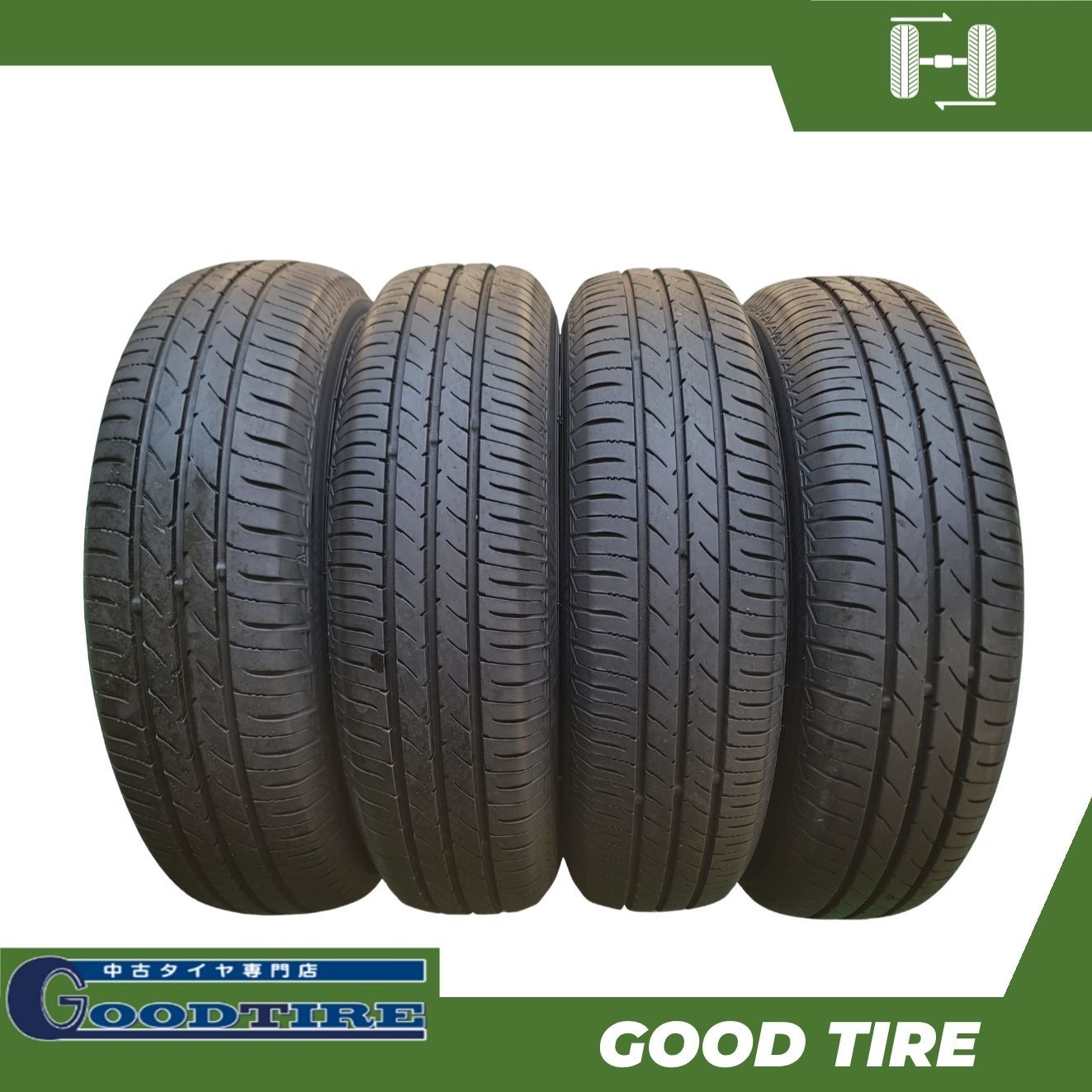 175/65R14 ダンロップ ENASAVE EC204 2021年製 4本 夏用 8分山 中古 
