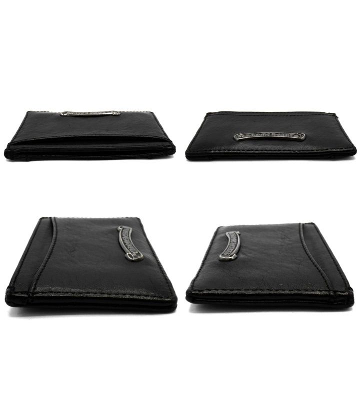 クロムハーツ CHROME HEARTS スクロールラベル プレート レザー カード