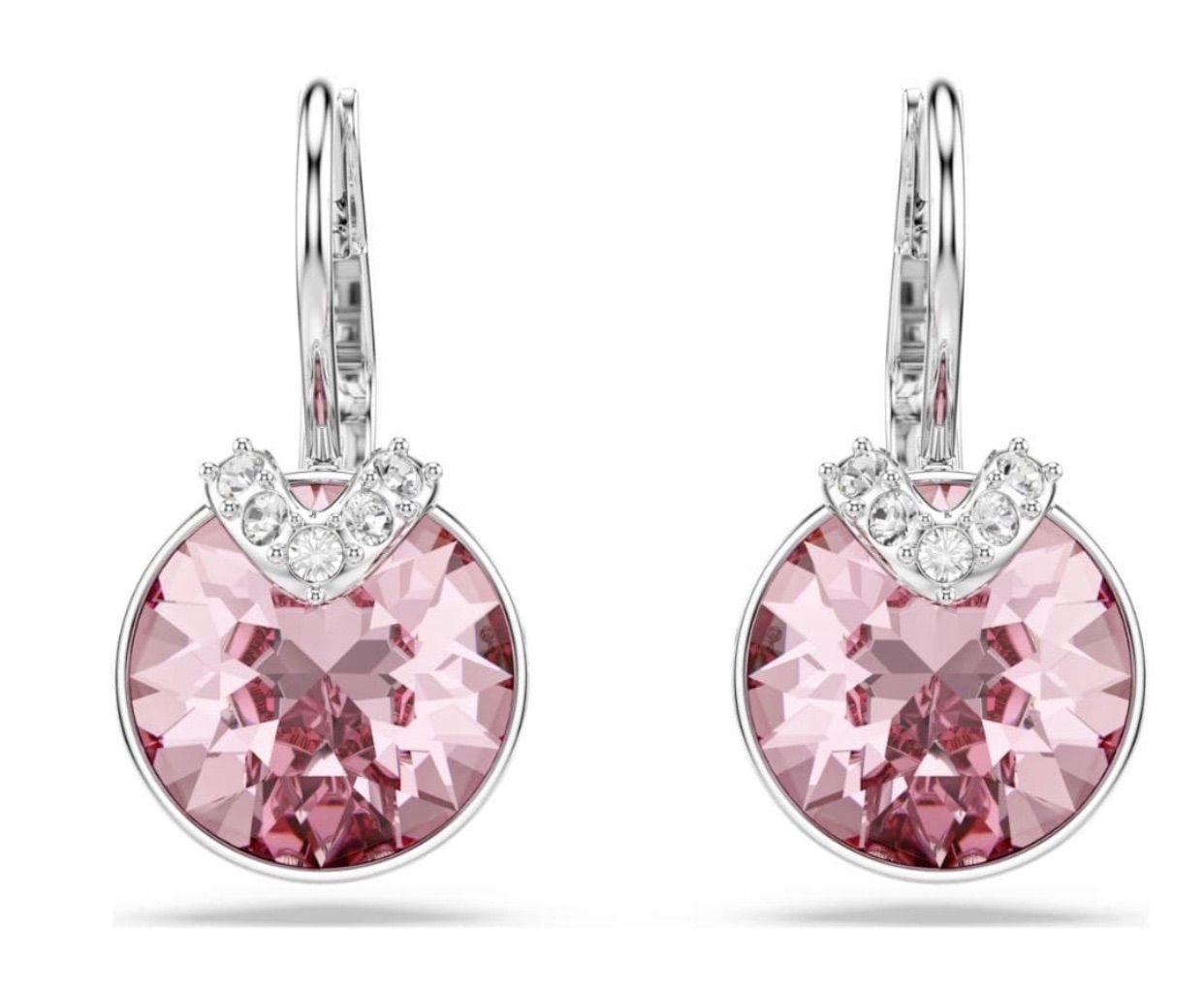 新品 スワロフスキー Swarovski Bella V ドロップピアス ピンク - メルカリ