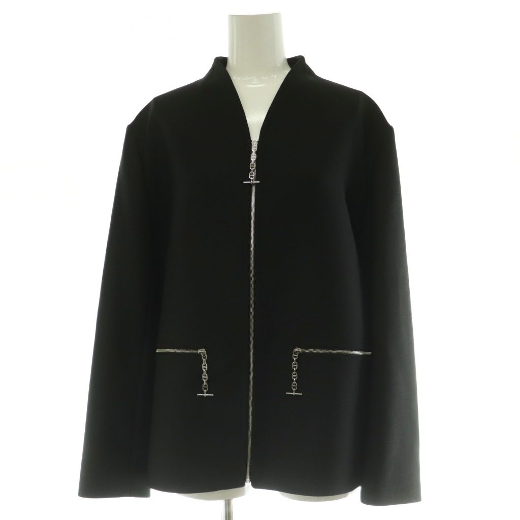 エルメス HERMES シェーヌダンクル ウールノーカラー ジャケット