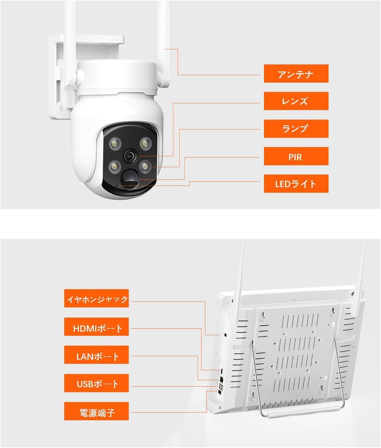 【5MP・360°首振り自動追尾】防犯カメラ 屋外 ワイヤレス YESKAMOO 12インチ一体型IPS防犯モニターとカメラ4台セット 10台まで増設 AI人物検知 フルカラー(500万画素無線防犯カメラ4台+12インチ防犯モニター付き録画機+内蔵式HDD) 【5MP・360°首振り自動追尾】防犯カメラ 屋外 ワイヤレス YESKAMOO 12インチ一体型IPS防犯モニターとカメラ4台セット 10台まで増設 AI人物検知 フルカラー(500万画素無線防犯カメラ4台+12インチ防犯モニター付き録画機+内蔵式HDD)