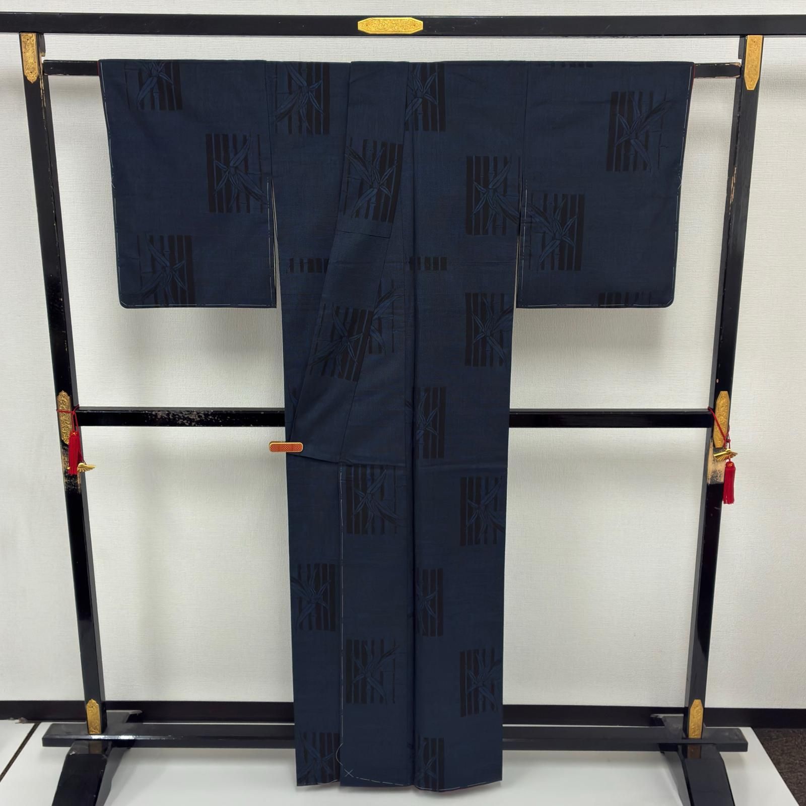 本場大島紬 正絹 泥藍染め 一元式 素敵な絣 袷 着物 MK-9354 - メルカリ