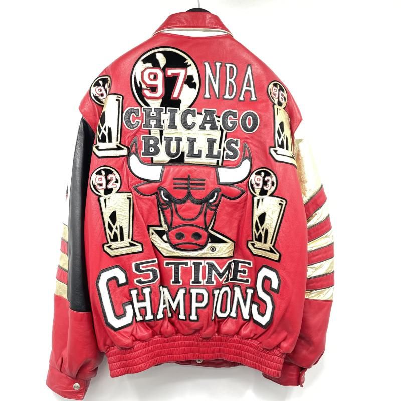 中古】JH 5TIME CHAMPIONS シカゴ・ブルズ スタジャン サイズM 米国製