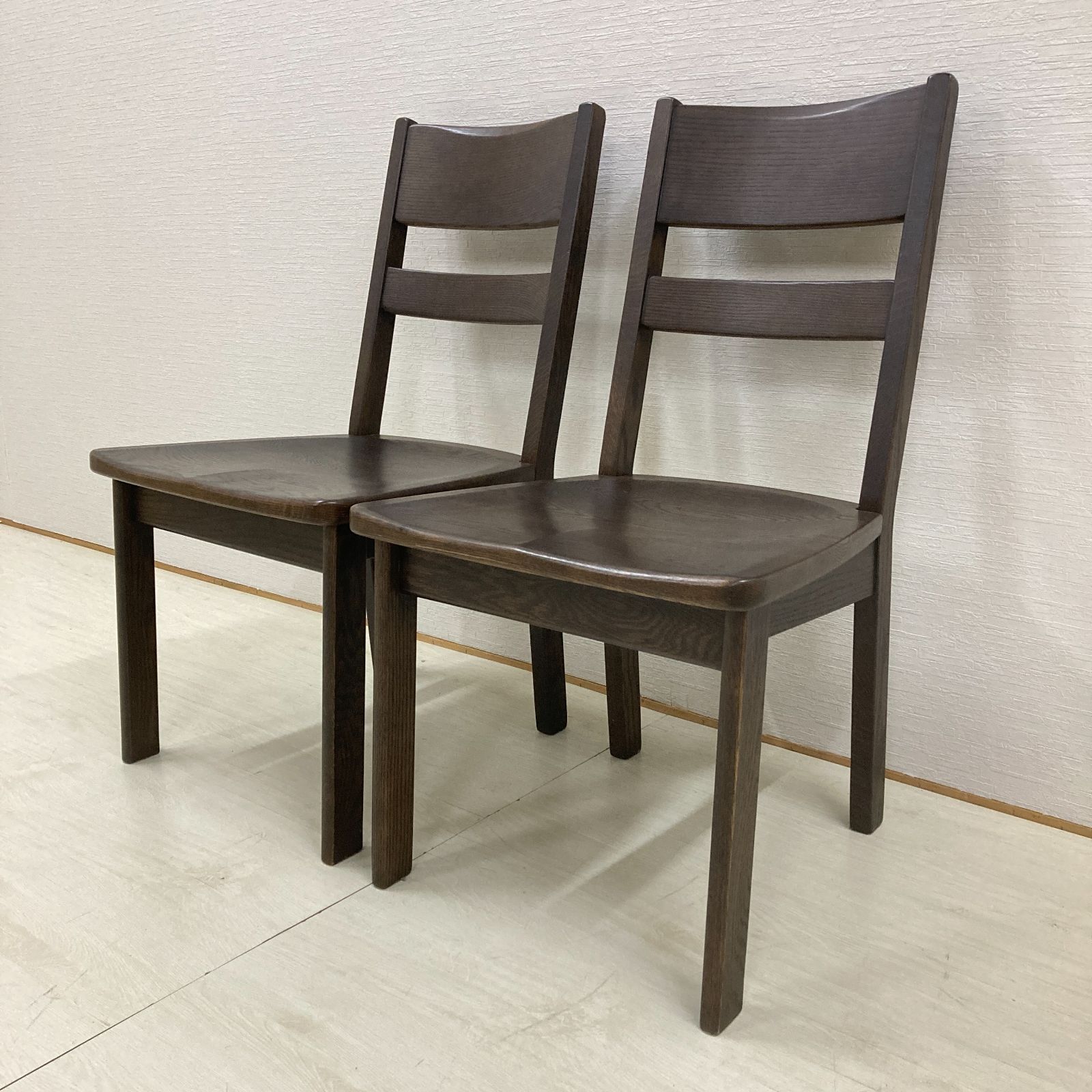 浜本工芸】オーク材 ダイニングチェア 椅子 2脚セット 天然木 - メルカリ