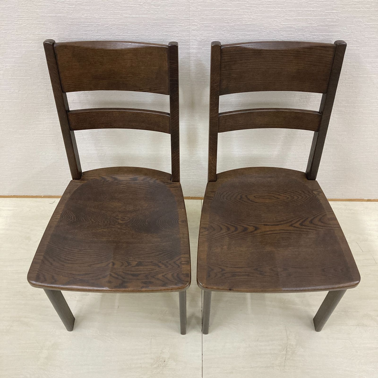 浜本工芸】オーク材 ダイニングチェア 椅子 2脚セット 天然木 - メルカリ