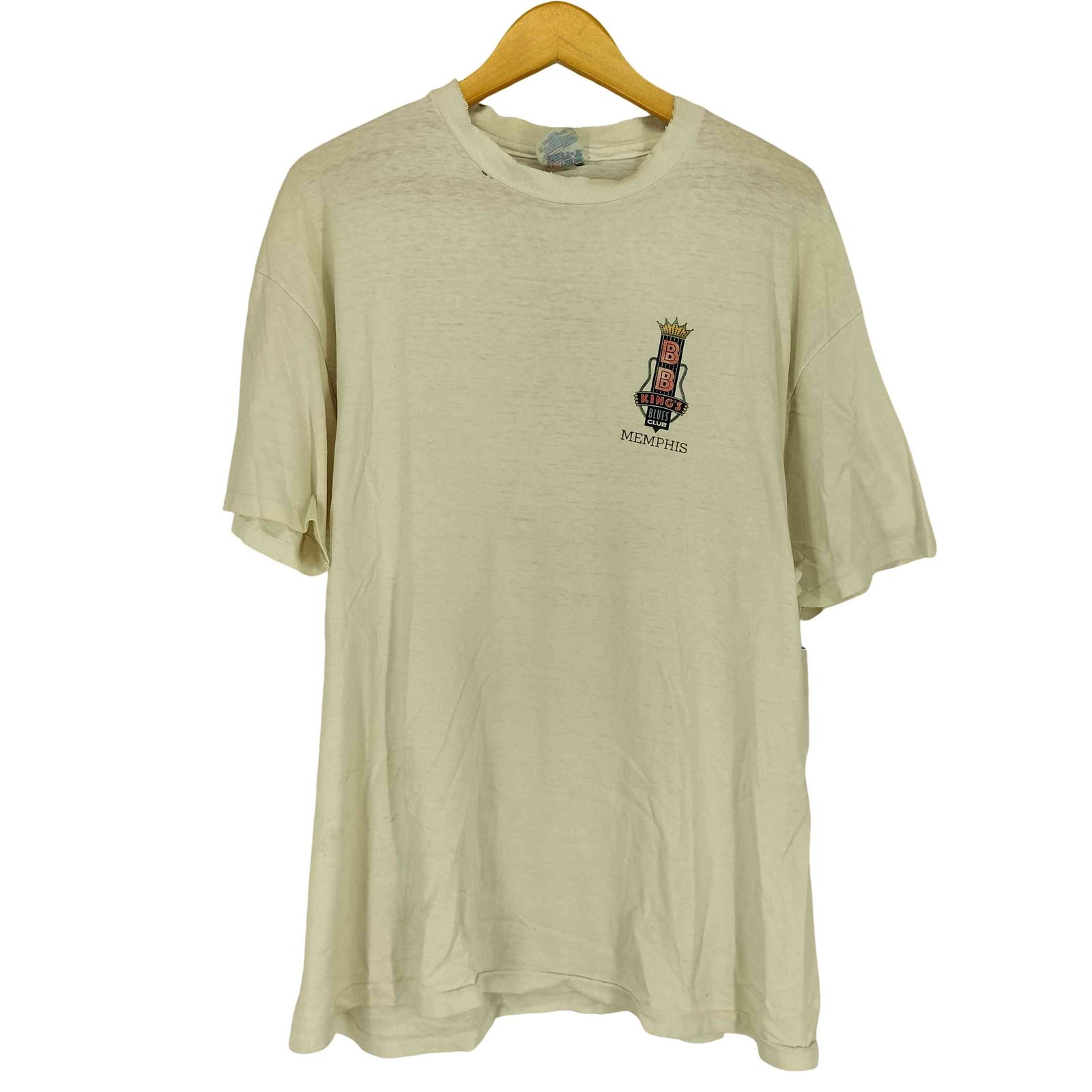 古着 90'S ヘインズ Hanes BB KING'S BLUES CLUB ヘインズ Hanes 90s- USA製 袖裾シングル BB KING'S BLUES CLUB 両面