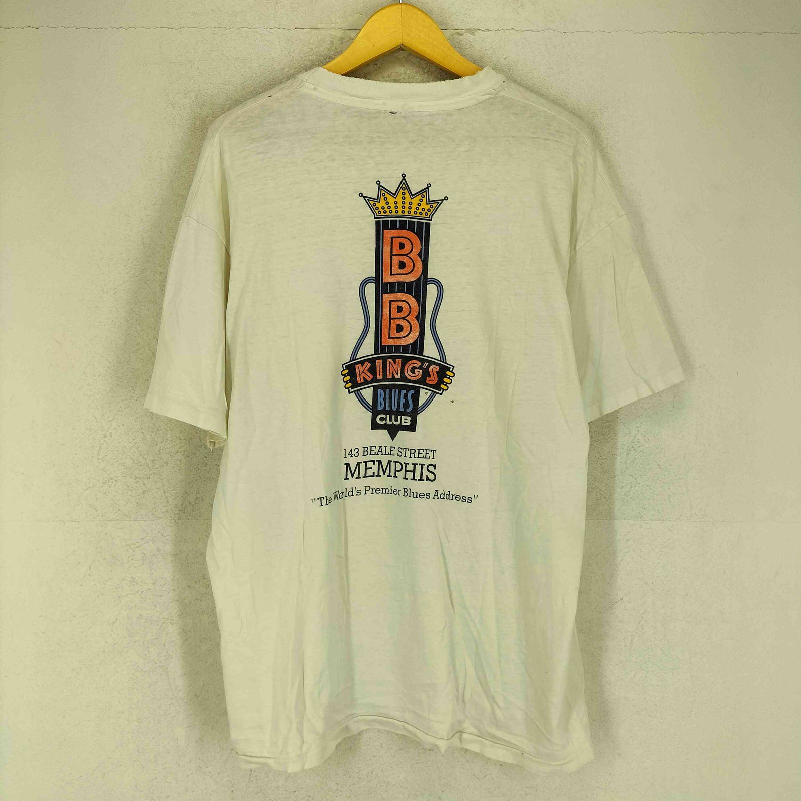ヘインズ Hanes 90s- USA製 袖裾シングル BB KING'S BLUES CLUB 両面
