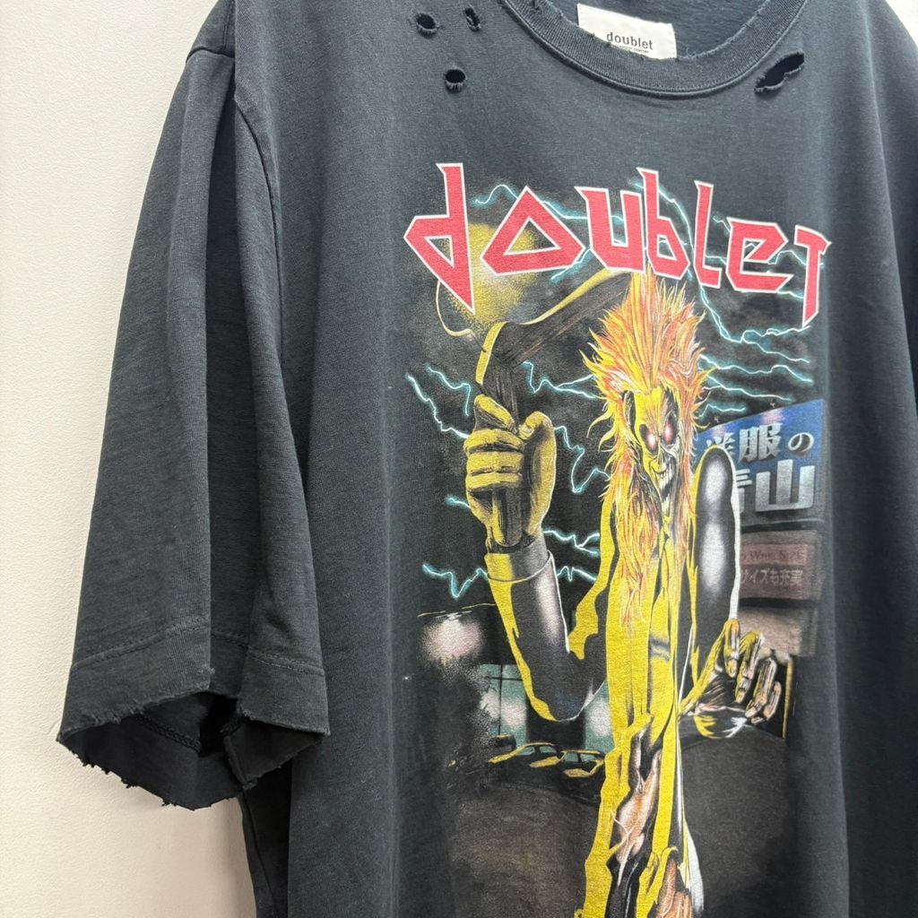 doublet ダブレット 22SS AOYAMA ROCK T-SHIRT 半袖Tシャツ ブラック 