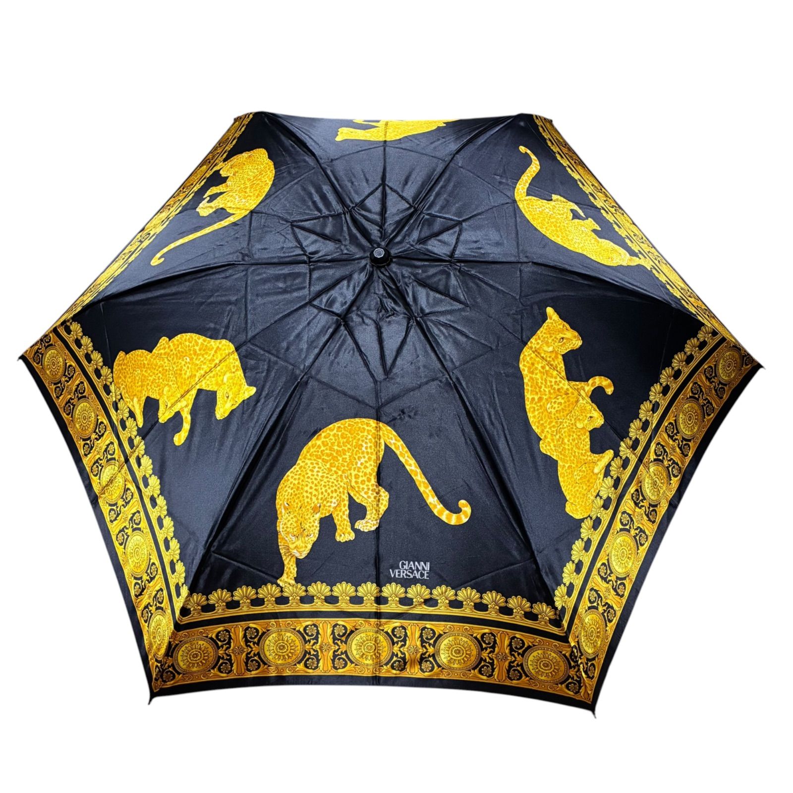未使用　ジャンニベルサーチ 豹柄 折りたたみ傘 GIANNI VERSACE Gianni Versace ジャンニ ヴェルサーチ 折りたたみ傘 バロック