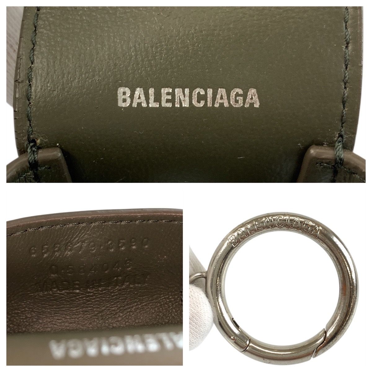 美品 BALENCIAGA バレンシアガ Cash グレー ブラウン レザー 655679