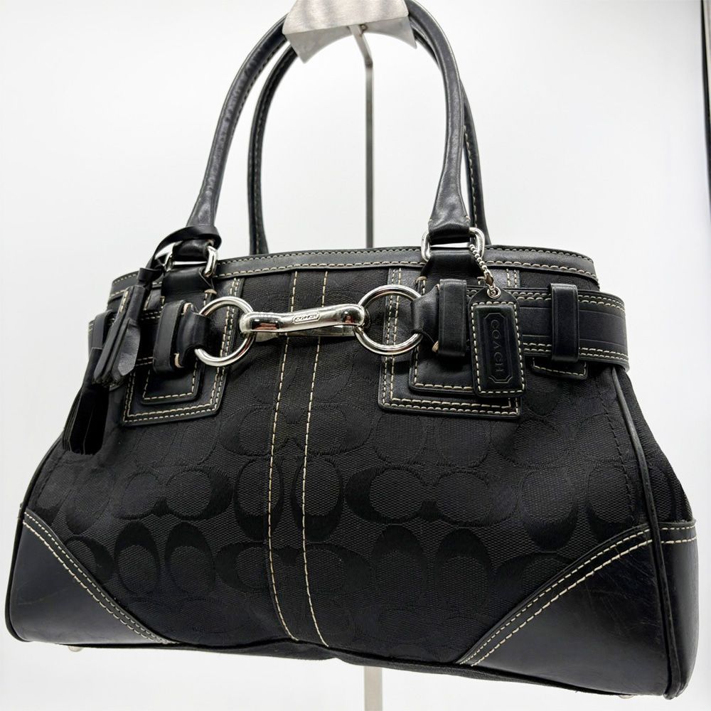 COACH コーチ トートバッグ ブラック キャンバス シグネチャー Y2K