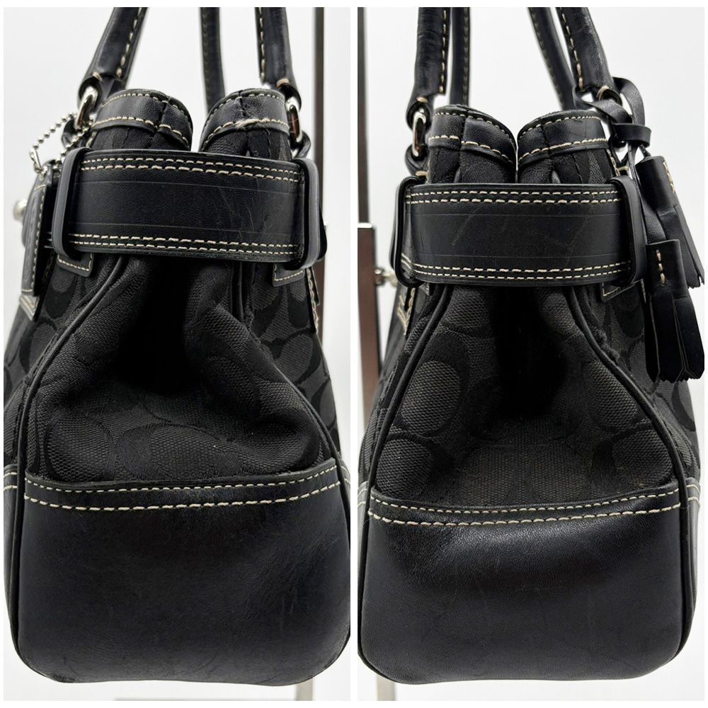 COACH コーチ トートバッグ ブラック キャンバス シグネチャー Y2K