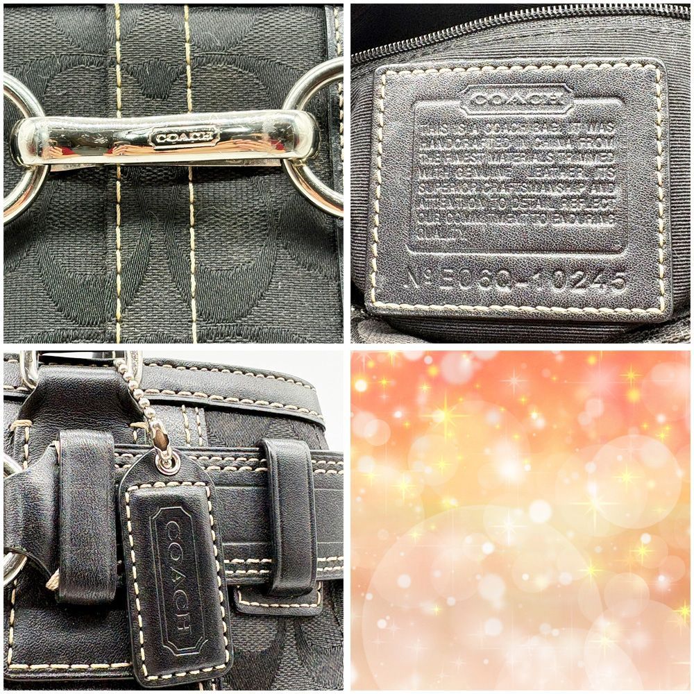 COACH コーチ トートバッグ ブラック キャンバス シグネチャー Y2K
