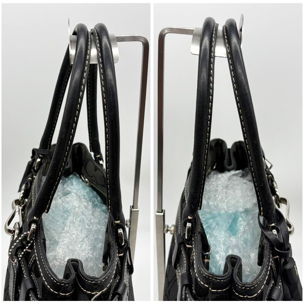 COACH コーチ トートバッグ ブラック キャンバス シグネチャー Y2K