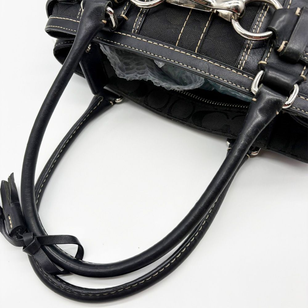 COACH コーチ トートバッグ ブラック キャンバス シグネチャー Y2K
