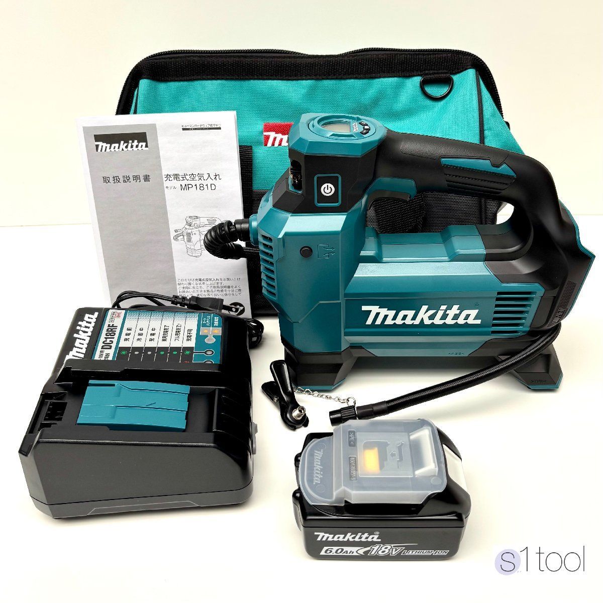 新品 未使用 マキタ 充電式空気入れセット + トートバッグ 18Ｖ