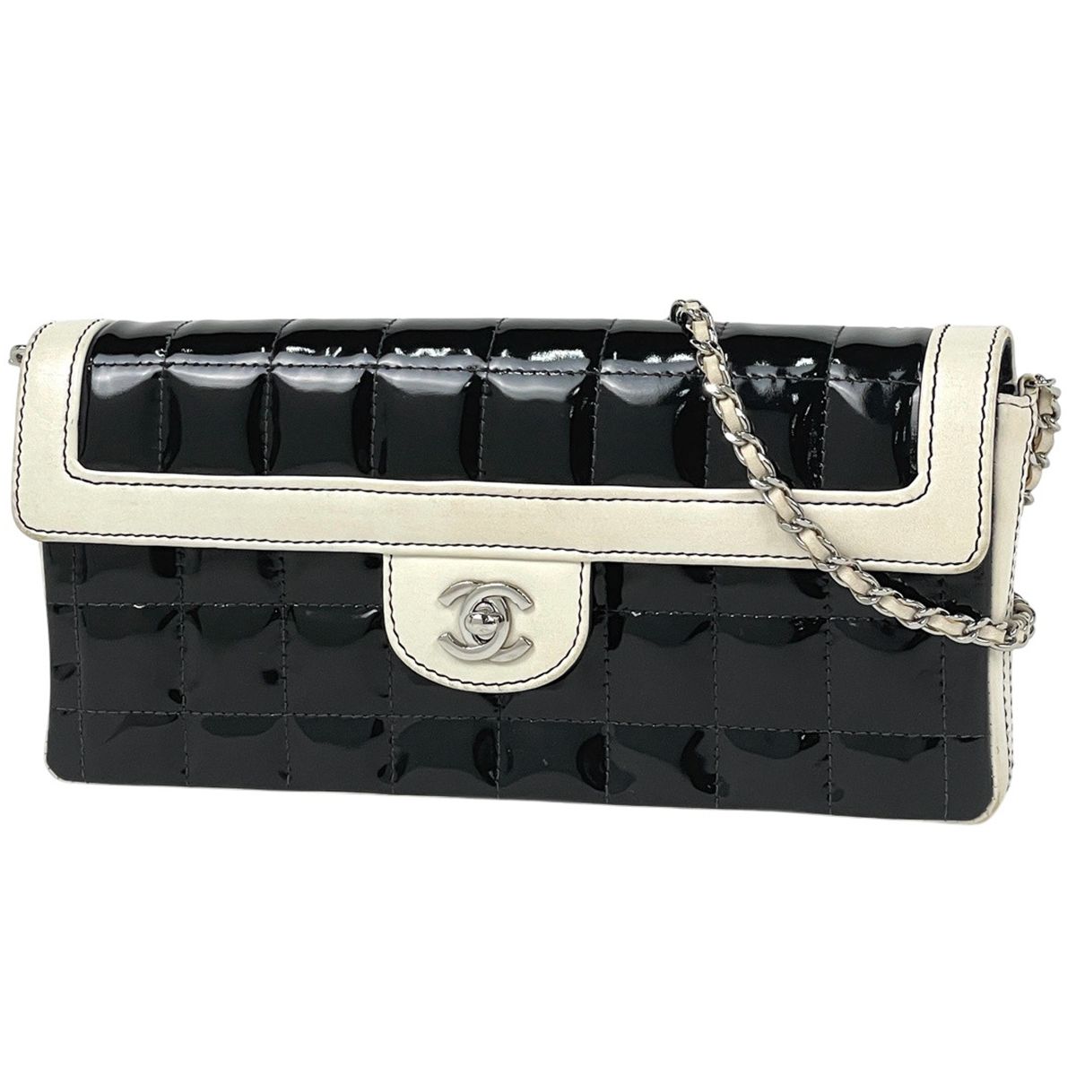 M*り様 シャネル CHANEL チョコバー レザー×パテント チェーンショルダ シャネル CHANEL チョコバー チェーン ショルダーバッグ エナメル