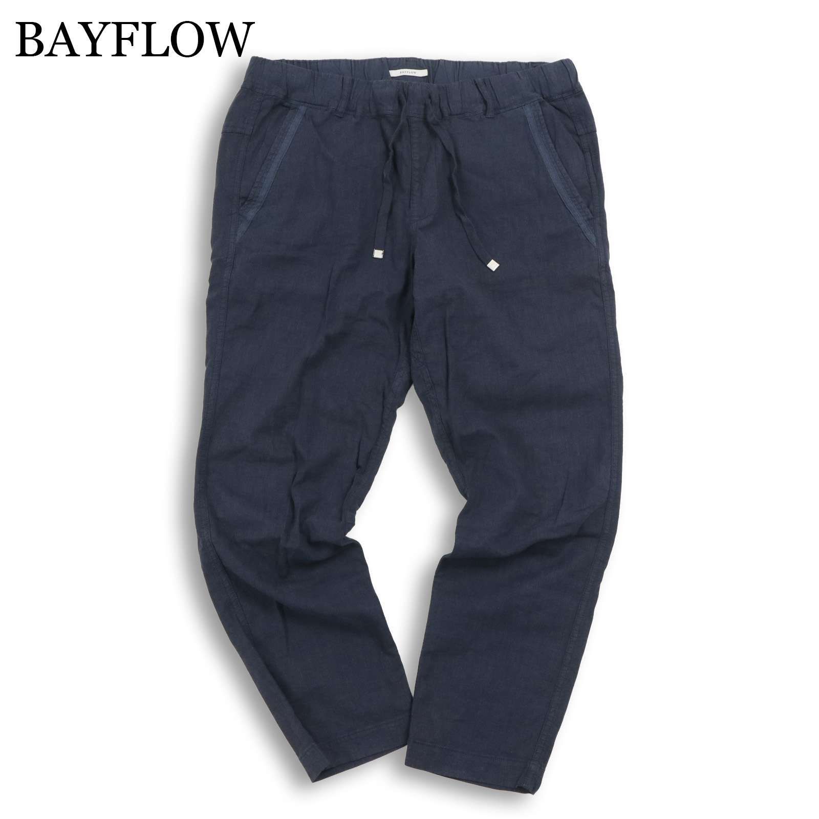 BAYFLOW ベイフロー 春夏☆ 麻 リネン混 ストレッチ イージー パンツ 