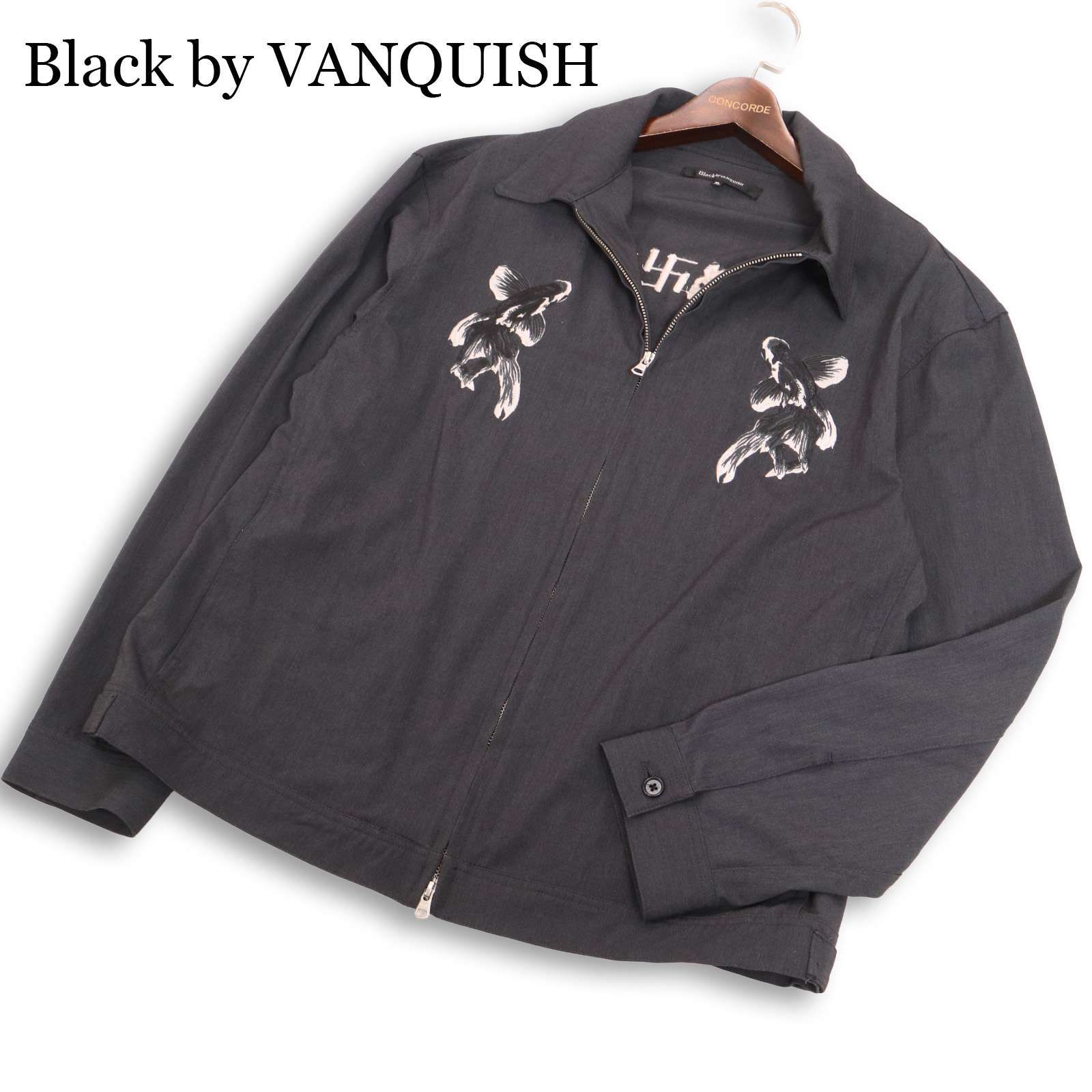 Black by VANQUISH ヴァンキッシュ 通年☆ 金魚 刺繍 ジップ スイング 