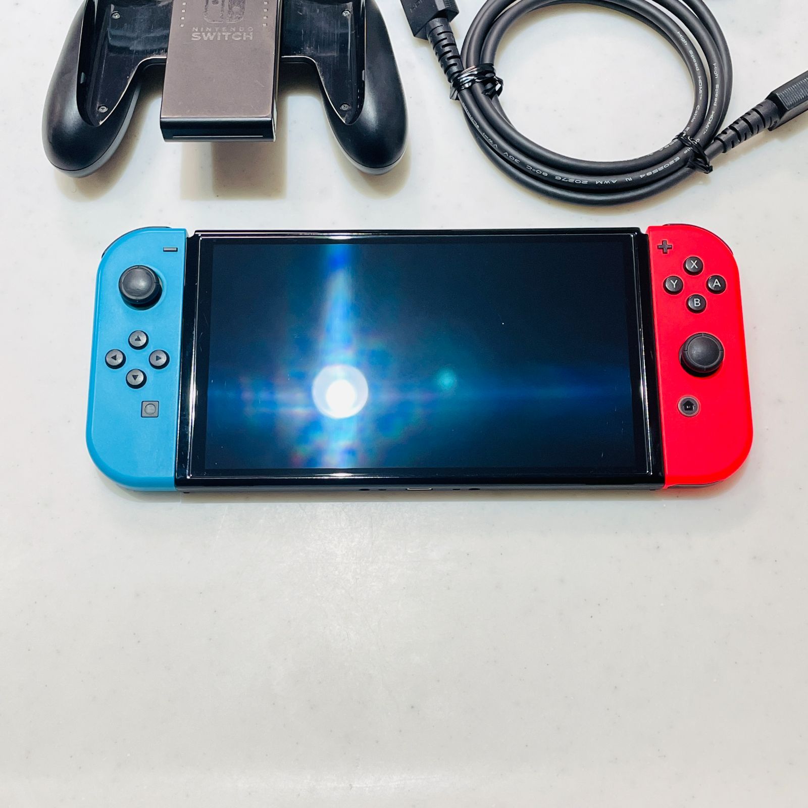Nintendo Switch 本体 動作品 任天堂 ニンテンドースイッチ 有機ELモデル ネオン 2022年製 美品 動作