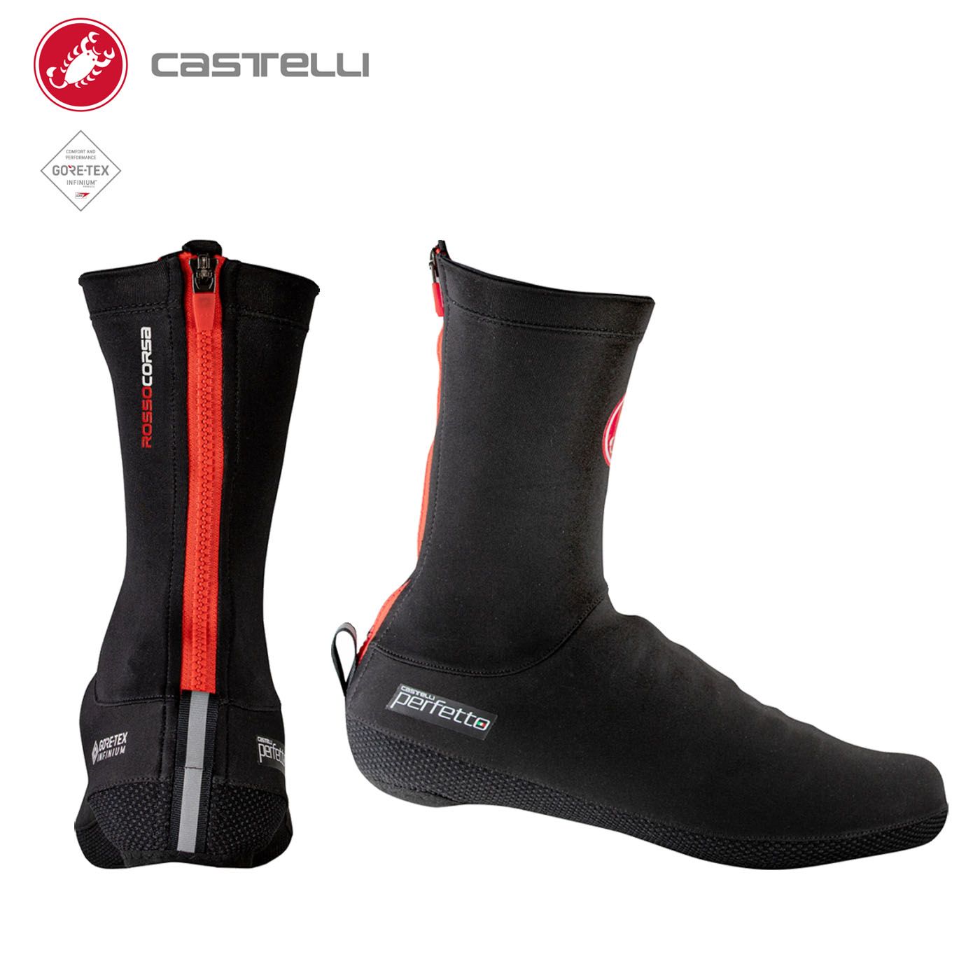 <超メルカリ市>【新品】CASTELLI 21524 PERFETTO SHOECOVER カステリ ペルフェット 防風 軽量 秋冬 シューズカバー