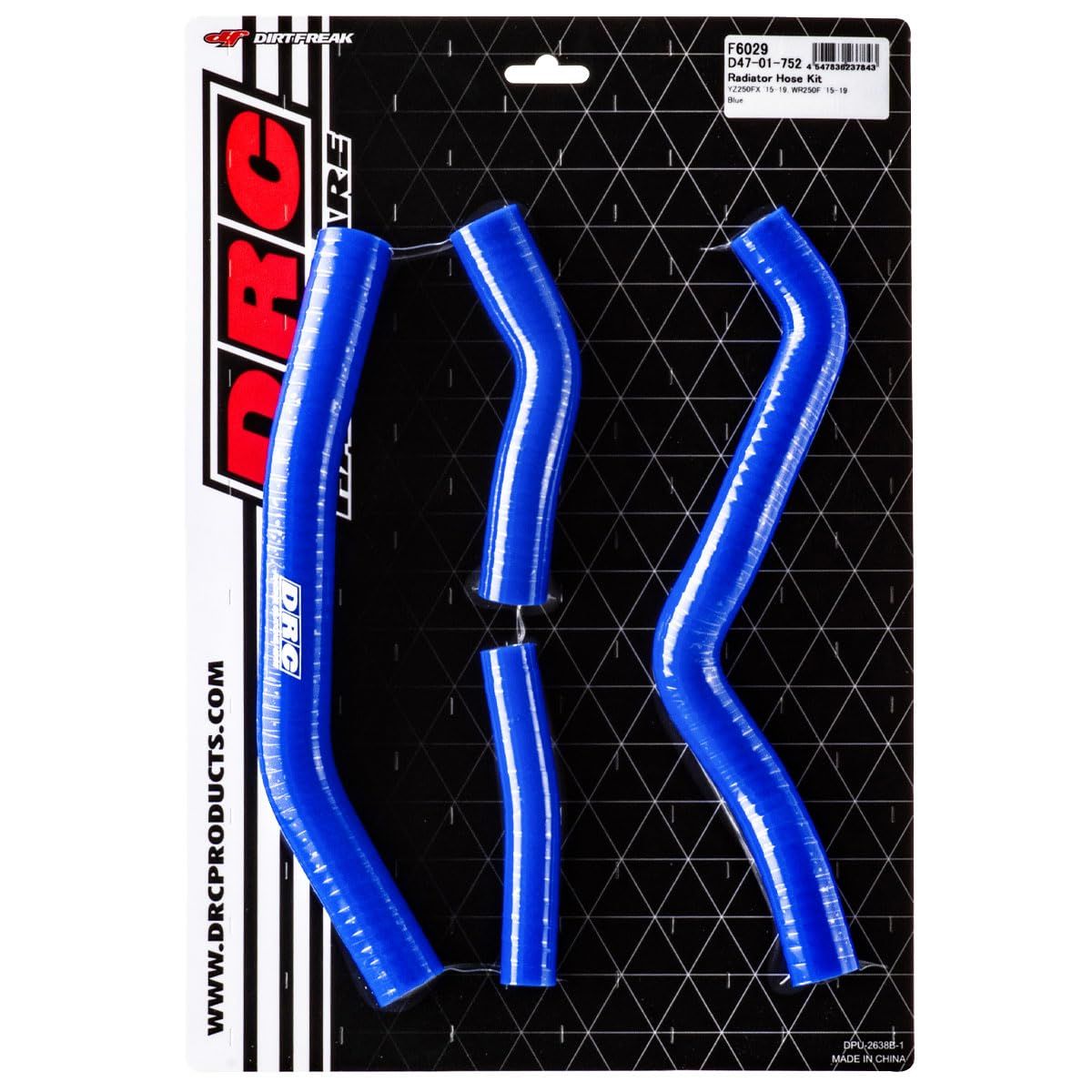 特価商品 ディーアールシー(DRC) YZ250FX '15-19WR250F '15-19 ラジエターホースキット ブルー 多層構造 高耐圧 高耐熱 -40度から260度対応 F6029