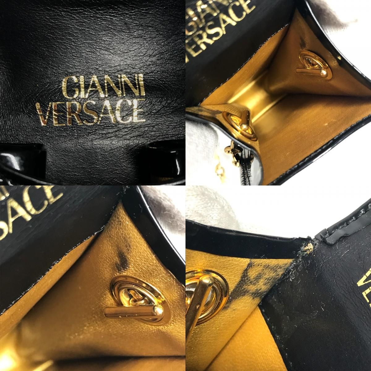VERSACE ヴェルサーチ ショルダーバッグ サンバースト ロゴ 携帯ポーチ