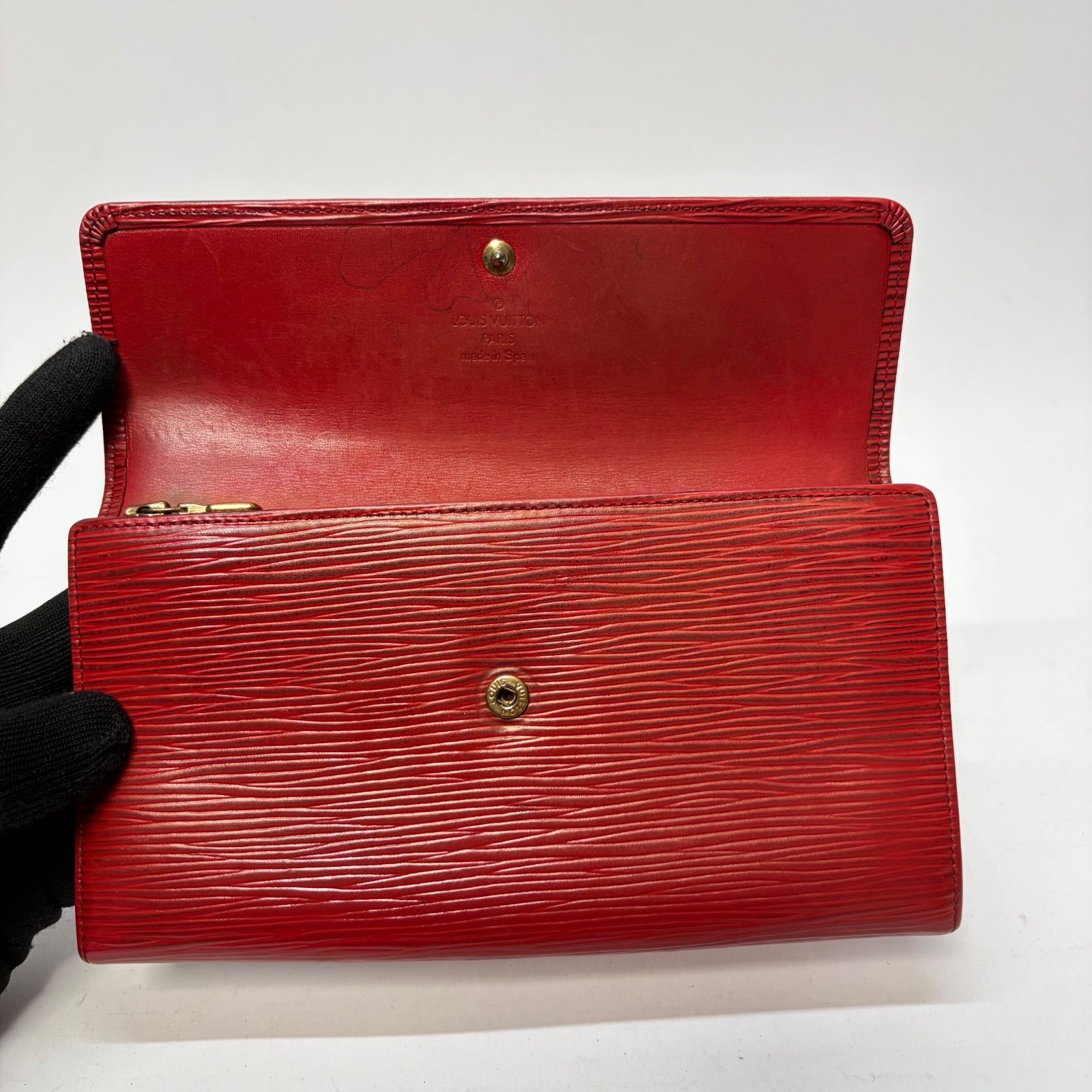 4534 LOUIS VUITTON ルイヴィトン 長財布 ポルトフォイユ サラ レッド
