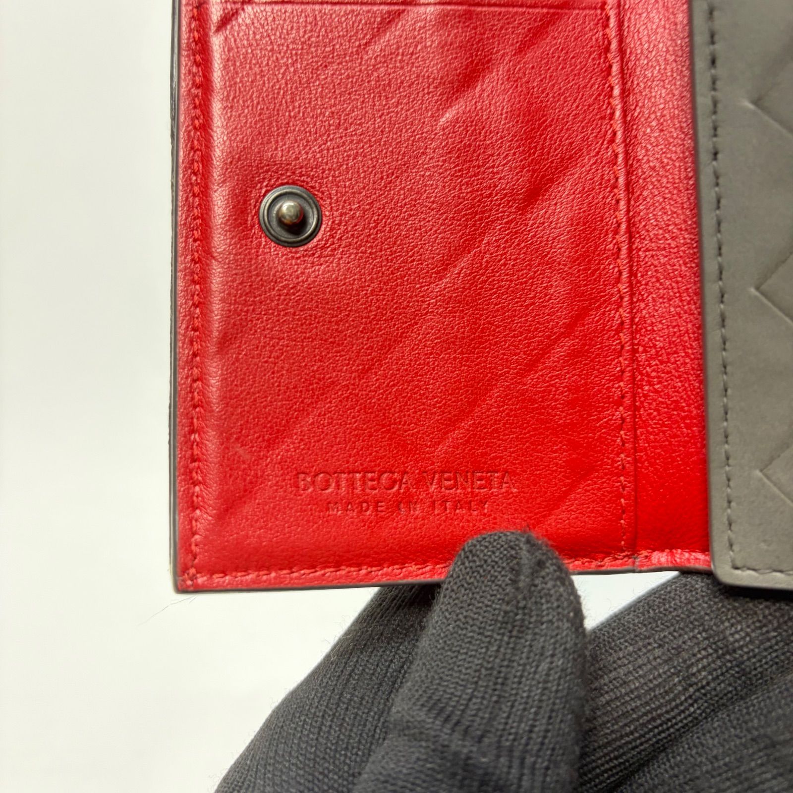 4386 BOTTEGA VENETA ボッテガヴェネタ 三つ折り 折り財布 グレー