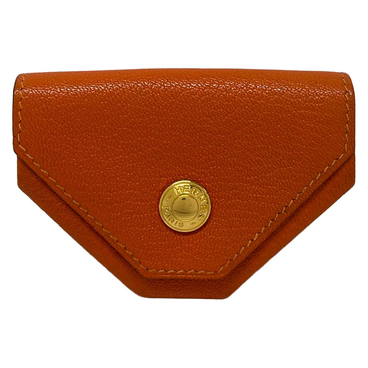 HERMES(エルメス) コインケース美品 ヴァンキャトル オレンジ シルバー金具