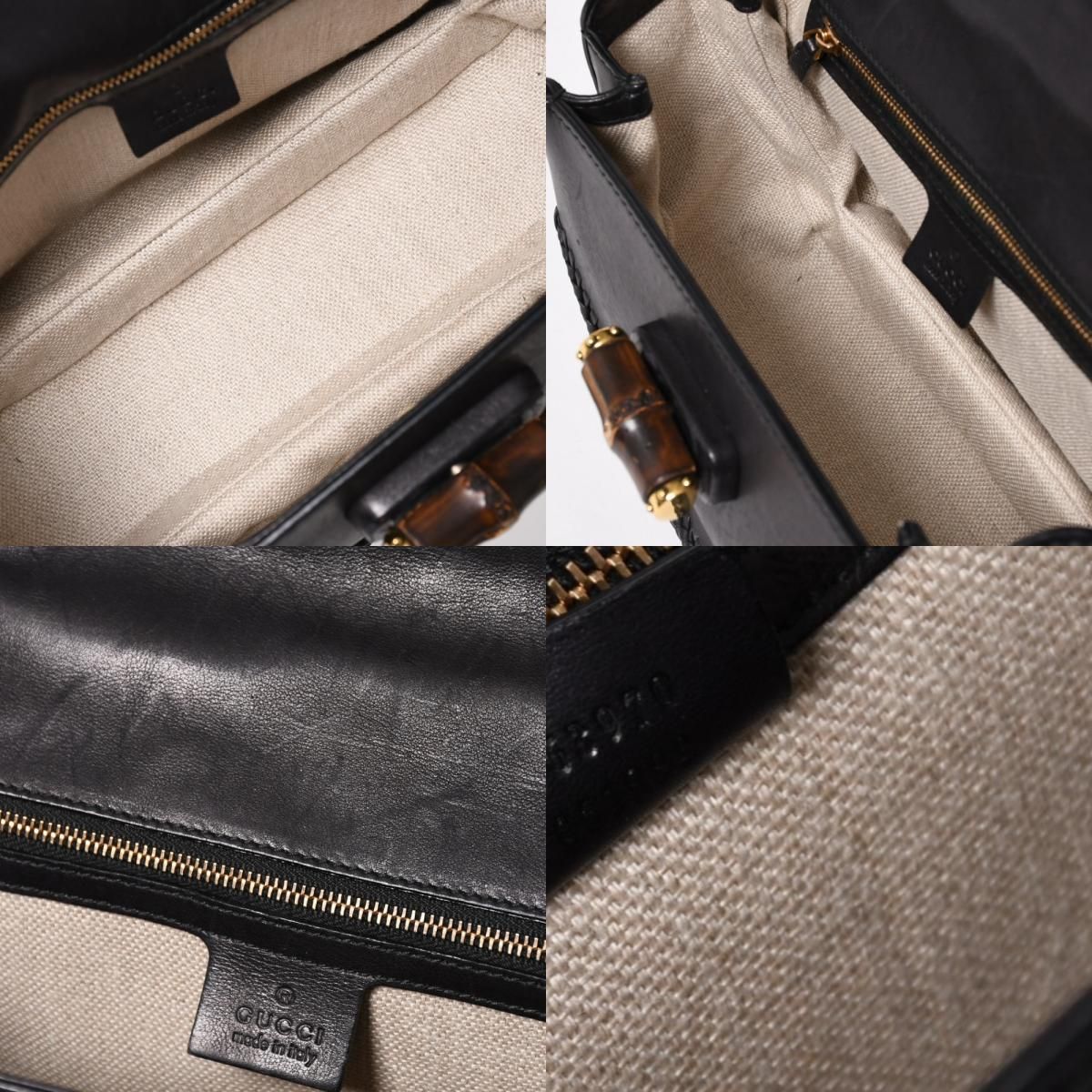 極美品 GUCCI グッチ ニューバンブーレザー2WAYハンドバッグ
