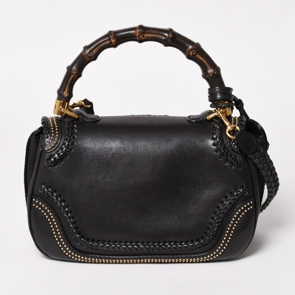 極美品 GUCCI グッチ ニューバンブーレザー2WAYハンドバッグ
