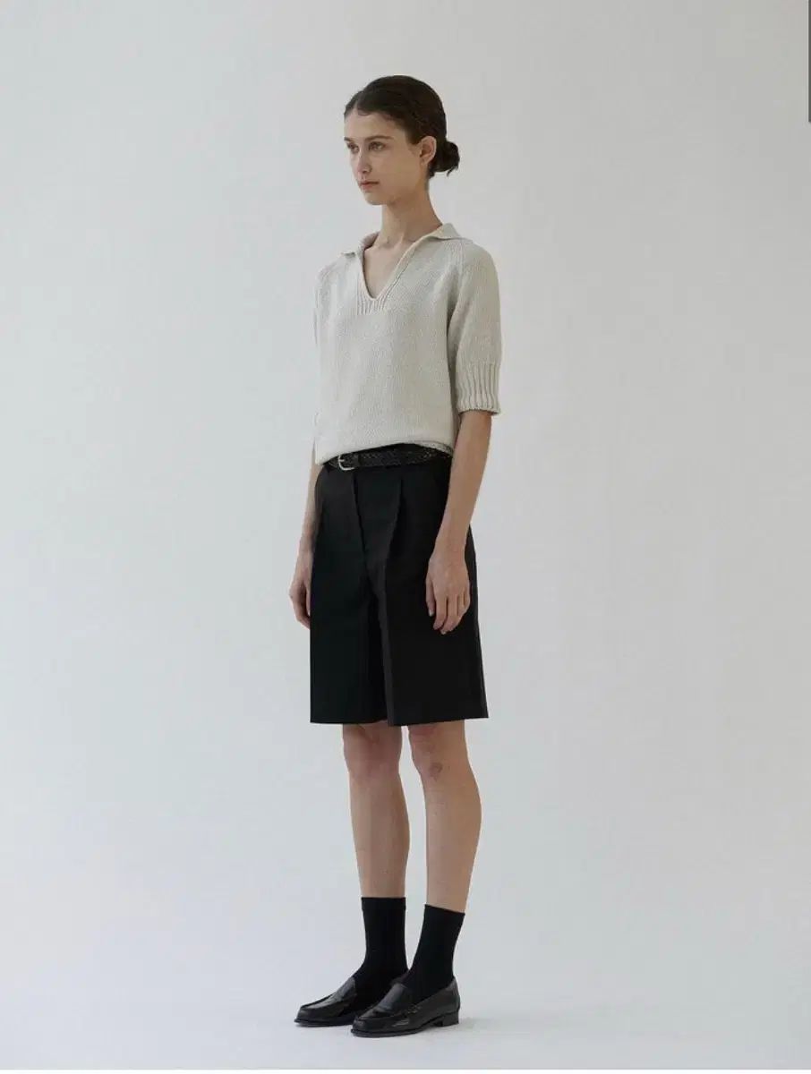 ナッシングリトゥン Silky cotton bermuda pants ライトベージュ