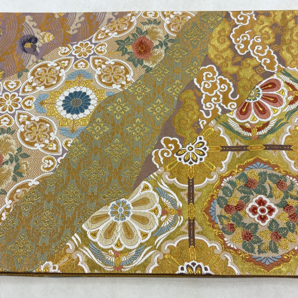 美品】 袋帯 秀品 華文 花鳥 箔 金糸 金色 六通 正絹 【中古】 - メルカリ