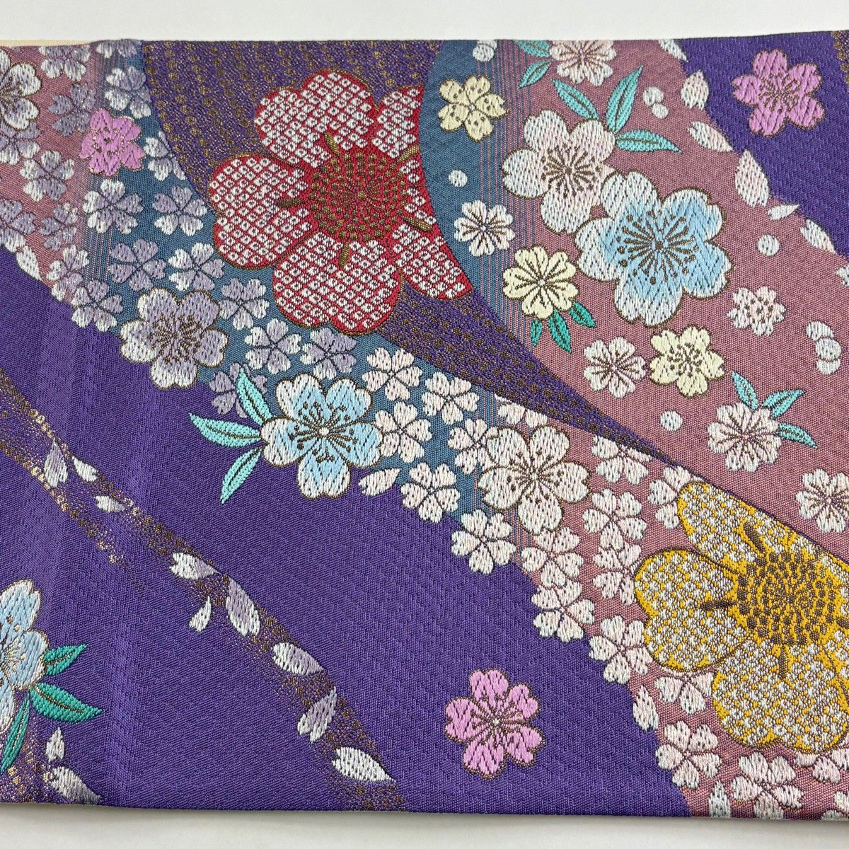 美品】 袋帯 秀品 桜 花びら ラメ 箔 薄紫 六通 正絹 【中古】 - メルカリ