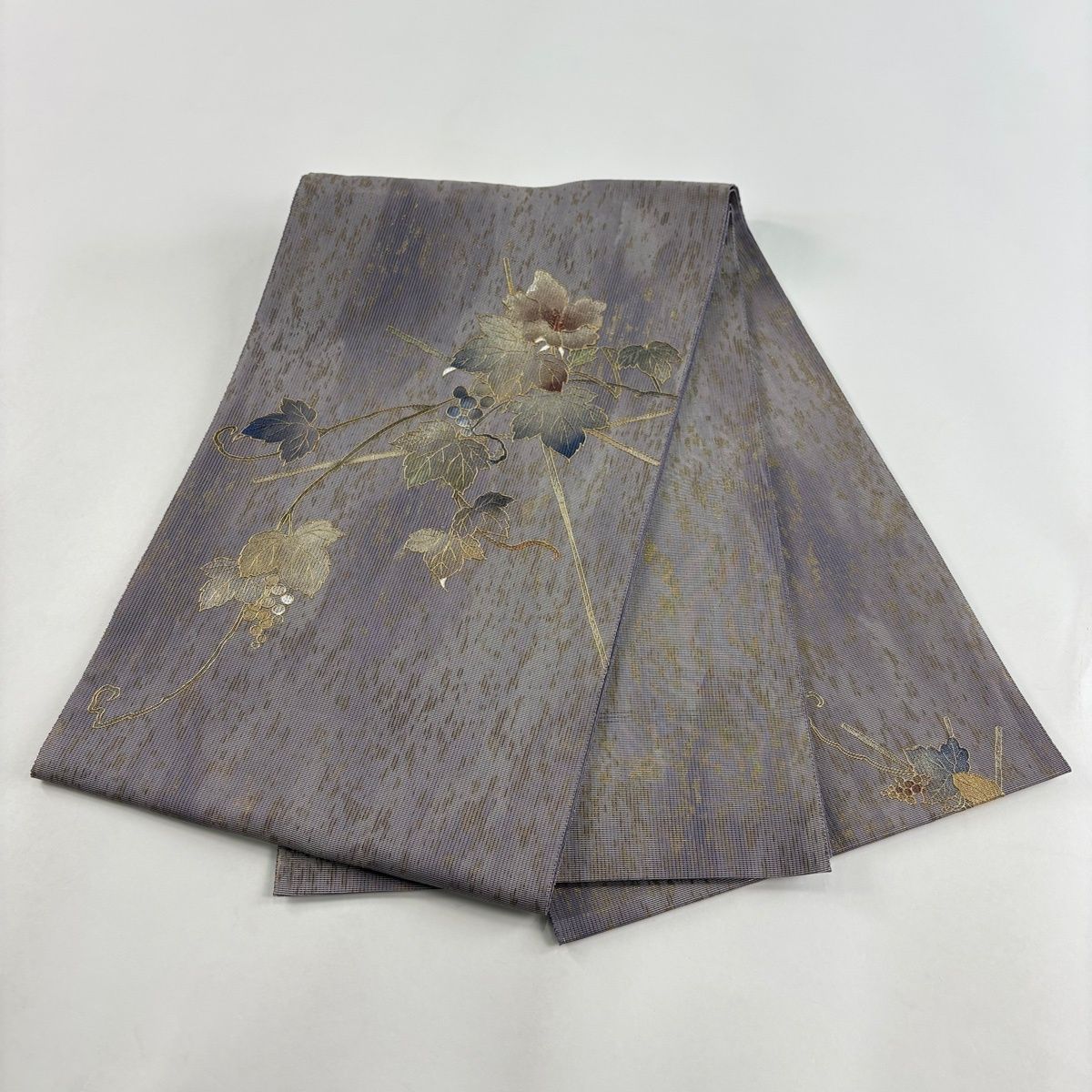 袋帯 秀品 夏帯 葡萄 箔 金彩 薄紫 お太鼓柄 正絹 【中古】 - メルカリ