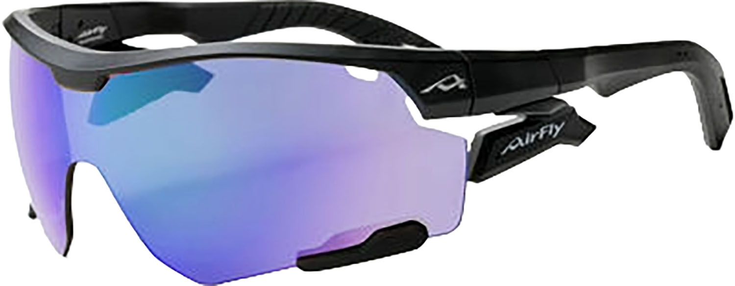 エアフライ Airfly 鼻パッドがないスポーツサングラス AF-30X C-1 ブラックマットスポーティシェイプ 7 カーブ 偏光ブルーピンクレンズ装着 AF30XC1PP フレーム/ブラックマット
